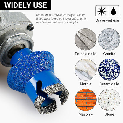 Diamond Beveled Drill Bit - Countertop Sink Hole Reamer for Tile & Marble - Angle Grinder Installation Tool with Beveled Edge