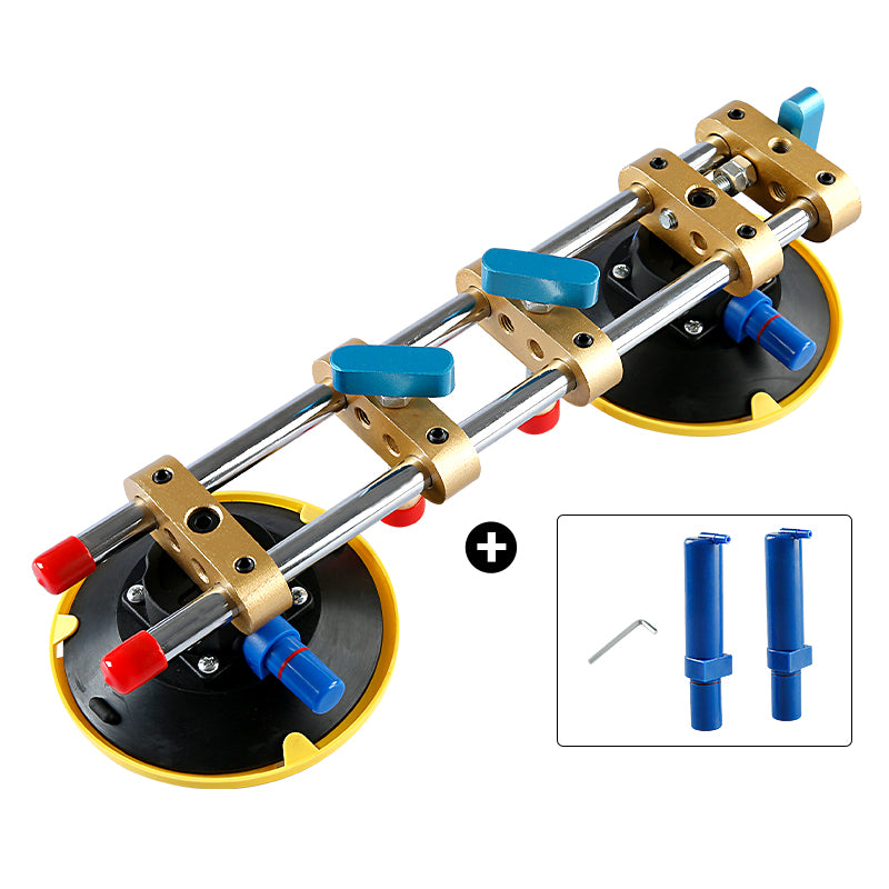 2 Stück 6-Zoll-Saugnapfwerkzeug zum Nivellieren von Steinnähten – Vakuum-Saugklemme für die Installation von Quarzplatten, Granit und Marmorarbeitsplatten mit Werkzeug zur Spaltausrichtung