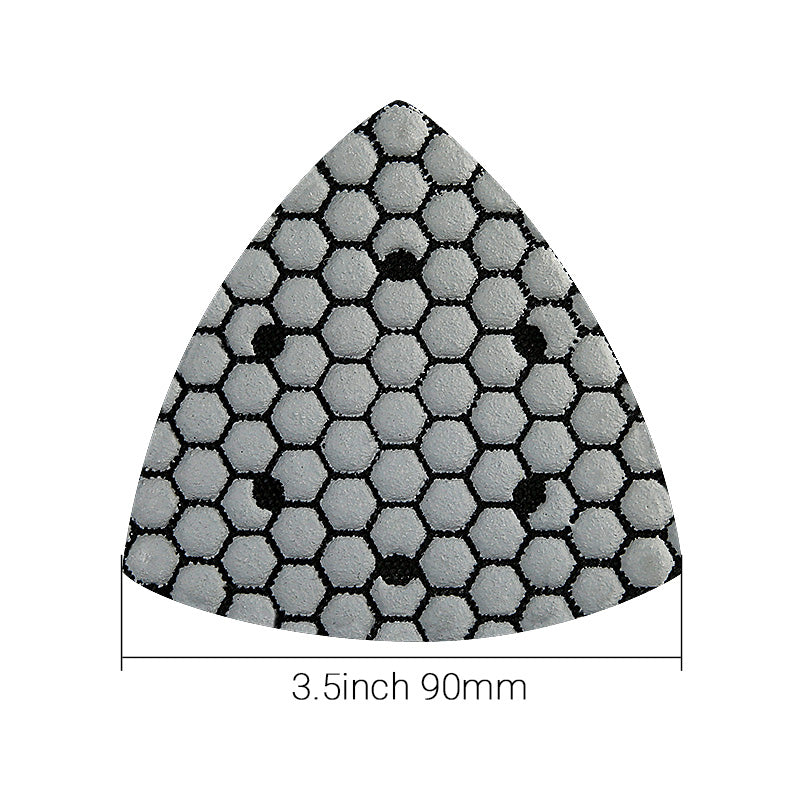 7 Stück 3,5 Zoll (90 mm) dreieckige Diamant-Trockenpolierpads – Schleif-/Polierscheiben für Granit, Marmor, Stein, Beton – Oszillatorwerkzeuge für Mauerwerk und Heimwerkerprojekte