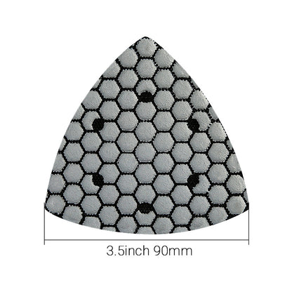 7PCS 3.5"(90MM) Triangle Diamond Dry Polishing Pads - Sanding/Polishing Discs for Granite, Marble, Stone, Concrete - Oscillator Tools for Masonry & DIY Projects