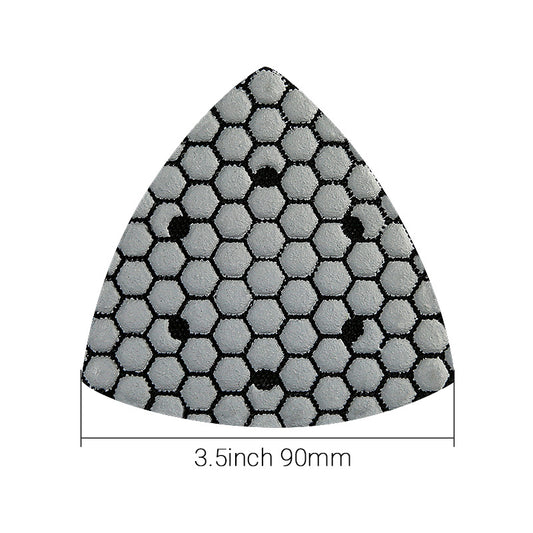 7PCS 3.5"(90MM) Triangle Diamond Dry Polishing Pads - Sanding/Polishing Discs for Granite, Marble, Stone, Concrete - Oscillator Tools for Masonry & DIY Projects