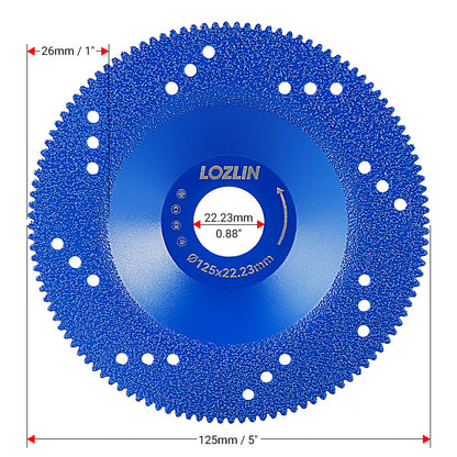 2PCS 5" (125mm) Diamond Grinding Wheels - Brazed Cup Blades for Quartz, Marble & Tile Edges - Dry Cutting & Chamfering Discs for Angle Grinders