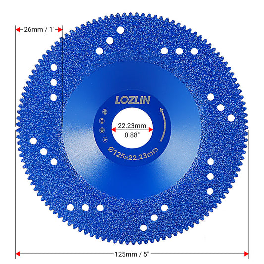 2PCS 5" (125mm) Diamond Grinding Wheels - Brazed Cup Blades for Quartz, Marble & Tile Edges - Dry Cutting & Chamfering Discs for Angle Grinders