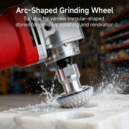 8PCS/Set 2Inch Curved Buffing Pads for Shaped Stone - Concave Surface Diamond Polishing Discs Kit with 6 Grits, Angle Grinder Mounted Accessories for Granite/Marble/Ceramic Curved Edges