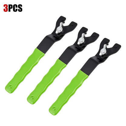 Angle Grinder Wrench—Adjustable, Multifunctional, Universal Disassembly Tool; 0.39–1.81-inch Universal Flange Lock Nut Wrench
