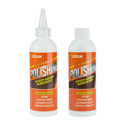 LOZLIN 3-in-1 Industrial Polishing Compound - Professional Metal & Stone Polisher, Cleaner, and Conditioner - Multi-Surface Scratch Remover & Shine Restorer for Aluminum, Copper, Car Paint, and Furniture