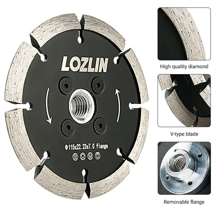 4.5" (115mm) V-Shaped Diamond Saw Blade - Duty Concrete Grooving & Stone Wall Cutting - 5/8-11 Angle Grinder Blades for Floor Repair & Renovation