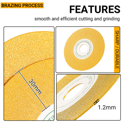 4.5"(115 mm) Diamond Grinding Pads 22.23 mm - Flat/45° Chamfering/Sanding Discs for Tile, Ceramic, Marble, Stone - Extra Wide Cutting Pads for Angle Grinder Tools