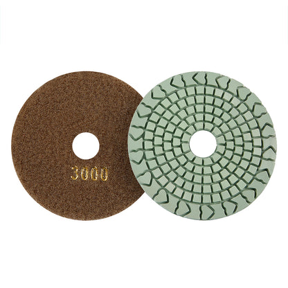 8PCS/set 4Inch Wet Diamond Pads - 50# to 3000# Grit for Granite/Concrete/Marble, Polishing Wet Grinding Kit