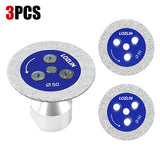 3PCS 2"(50mm) Diamond Saw Blade w/ Flange - Multi-Material Cutting/Engraving Disc for Tile, Marble, Concrete, Ceramic & Metal/PVC - Angle Grinder Tool 5/8-11 M14 M10