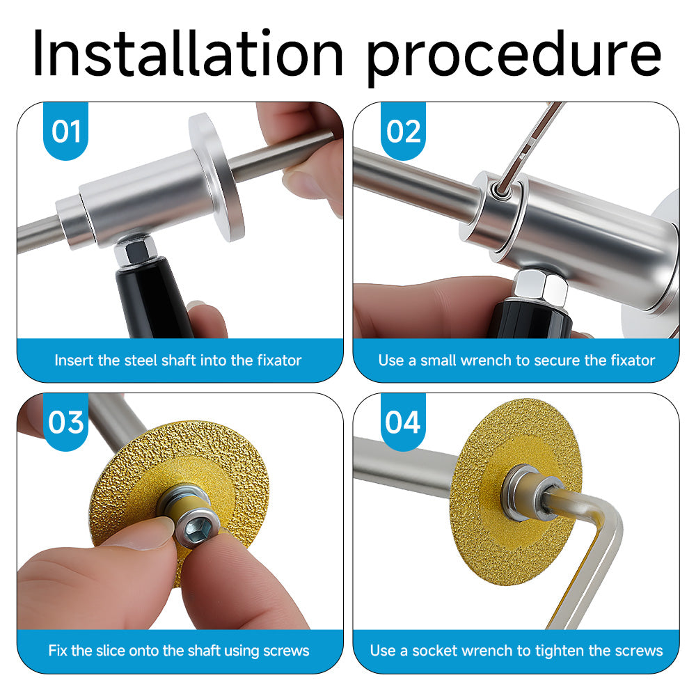 LOZLIN PVC Pipe Inside Cutter with Diamond Grit Wheel & 7-Inch Adjustable Depth for 1-1/2 to 8 Inches, 1/4in Hex Shank for Impact Drivers