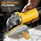 4 Stück 100 mm (4 Zoll) Diamant-Polierpads – Nassanwendung für Marmor, Quarz und Granit – 3-Stufen-Schleif-/Polierset für Winkelschleifer