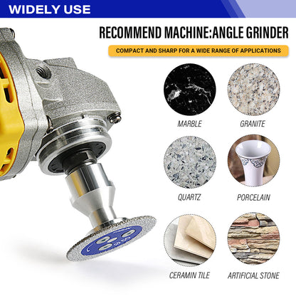 3PCS 2"(50mm) Diamond Saw Blade w/ Flange - Multi-Material Cutting/Engraving Disc for Tile, Marble, Concrete, Ceramic & Metal/PVC - Angle Grinder Tool 5/8-11 M14 M10