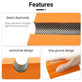 4 Stück konkave, galvanisierte Diamant-Handpolierpads – für Marmor, Fliesen, Glas und Keramik – Polierpads mit Schaumstoffrücken und komfortablem Griff