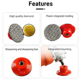 4 Stück 2 Zoll (50 mm) galvanisierte Diamant-Schleifscheiben – 5/8 Zoll-11 M14 M10 Gewinde für Marmor, Quarz und Keramik – Zubehör für kleine Trimm- und Schleifwinkelschleifer