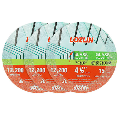 3PC/6PCS 115mm (4.5") Diamond Cutting Wheel - Ultra-Thin Glass/Tile/Stone Blade for Bottle, Rock, Angle Grinder Tool w/22.23mm Arbor