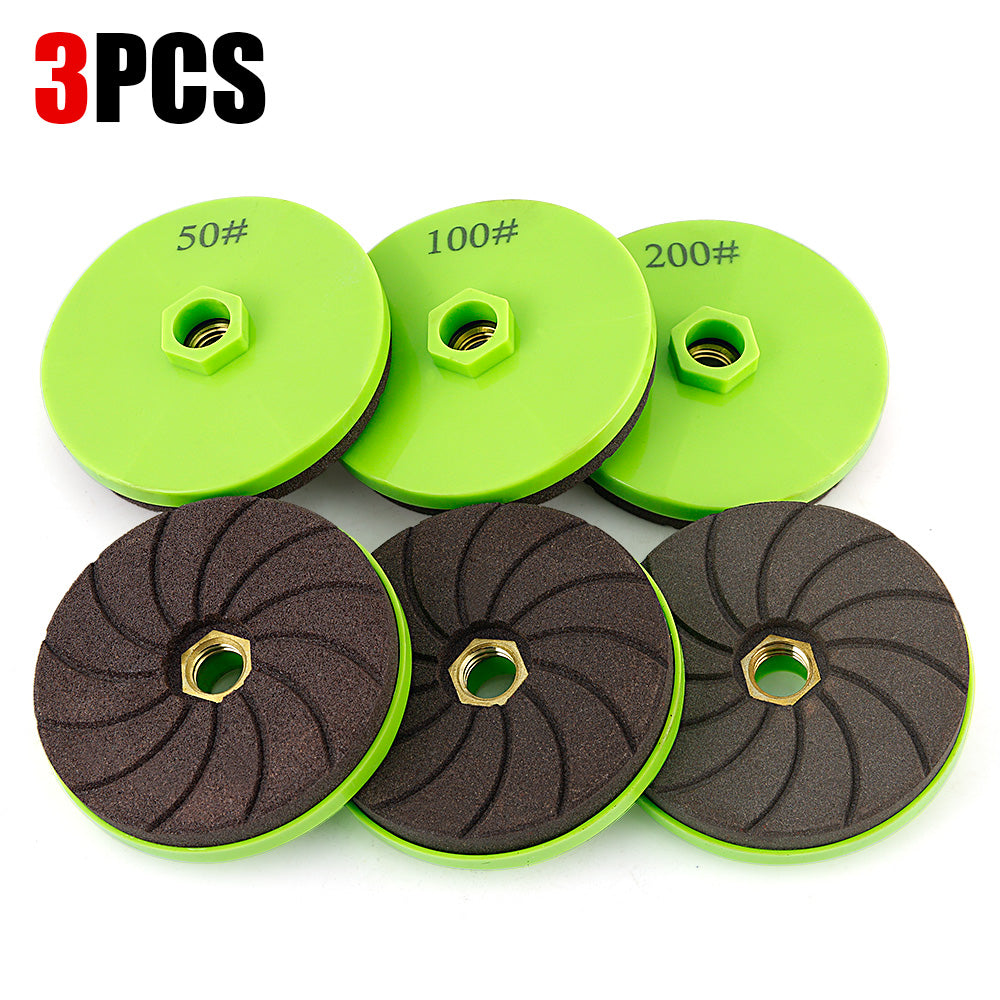 LOZLIN 3PCS 4" Diamond Grinding Wheels – Professional Chamfering, Edge Shaping & Polishing Tool for Tile, Marble, and Granite for Angle Grinder
