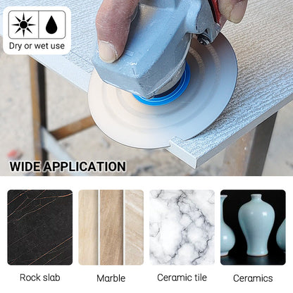 3PCS 4"-4.5"/100-115mm Diamond Grinding Wheels & Chamfered Blades - 45° Beveling/Trimming for Tile, Marble, Stone & Ceramics -22.23/20MM Apertures Angle Grinder Discs