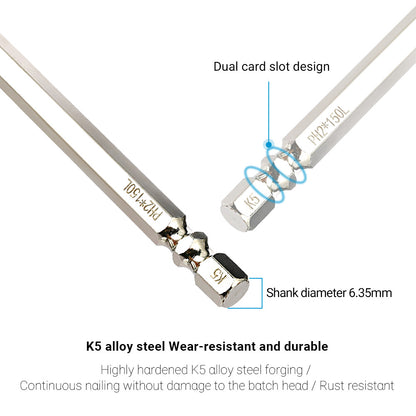 K5 Impact-Resistant and Non-Slip Bit,Impact Driver Bit Set,Titanium Alloy Impact Non-Slip Cross Head,High Magnetic Screwdriver Drill Bit