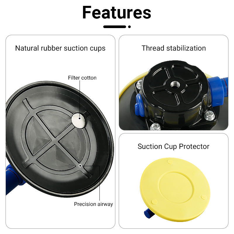 4,5" - 6" Vakuum-Saugnapf mit Handpumpe - Kofferraum-Montagewerkzeug für Autoreparatur und Heimwerken - Hebevorrichtung für mehrere Oberflächen für Glas/Fliesen/Stein