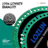 LOZLIN 3Pcs 4-1/2 Inch Diamond Cutting Discs, Mesh Turbo Cut Off Wheels for Porcelain Tile, Granite, Marble & Metal Rebar, Smooth Cutting Tool