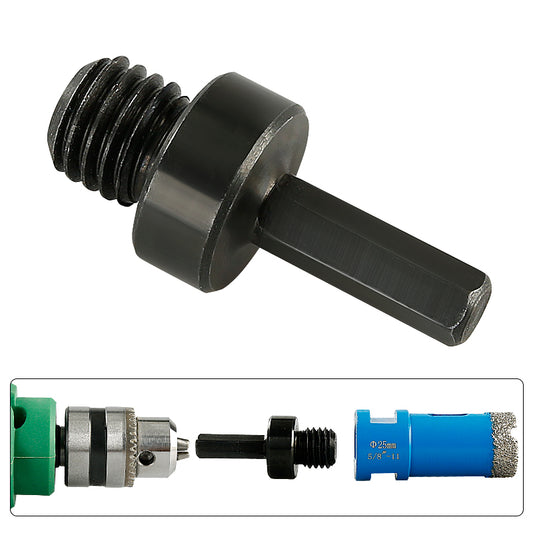 Hexagonal Connecting Rod Adapter - Converts Hand Drill to Angle Grinder/Polisher - Inch Thread Power Tool Accessory for Buffing & Grinding