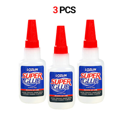 3PCS Super Strong Glue - Works on Plastic, Metal, Glass, Wood, Ceramic & More - Flexible Durable Repair Adhesive for Shoes/Furniture/DIY