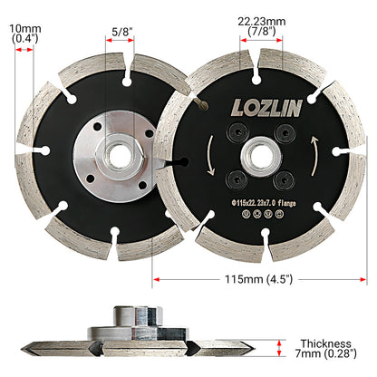 4.5" (115mm) V-Shaped Diamond Saw Blade - Duty Concrete Grooving & Stone Wall Cutting - 5/8-11 Angle Grinder Blades for Floor Repair & Renovation