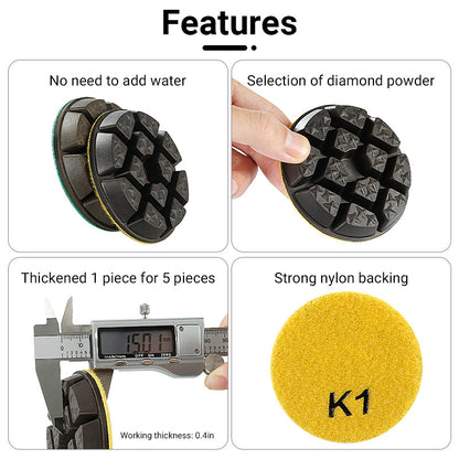 3-inch (80 mm) four-step floor grinding discs, suitable for grinding and polishing concrete, floors, cement surfaces, and certain stone surfaces
