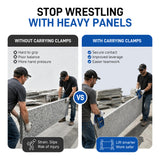 Heavy-Duty Adjustable Stone Transport Clamps, Securely Hold Stone Slabs for Transportation & Installation