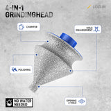 LOZLIN Diamant-Fasen- & Anfasfräser für Winkelschleifer – Bohren, Reiben, Bogenfräsen, Trimmen auf Granit, Marmor, Fliesen, Keramik & Stein, 5/8"-11 M14 Gewinde zum Bohren