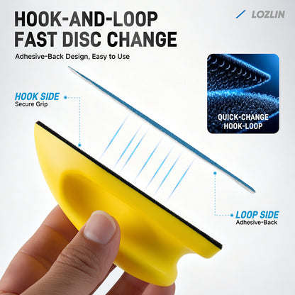 LOZLIN Mini Detail Hand Sander, 5-Piece/21 Piece Sanding Block Kit Sandpaper Refill Pack, 80/160/320/600 Grit Hook and Loop Abrasive Pads for Wood, Metal, Furniture, Crafts and Tight Spaces
