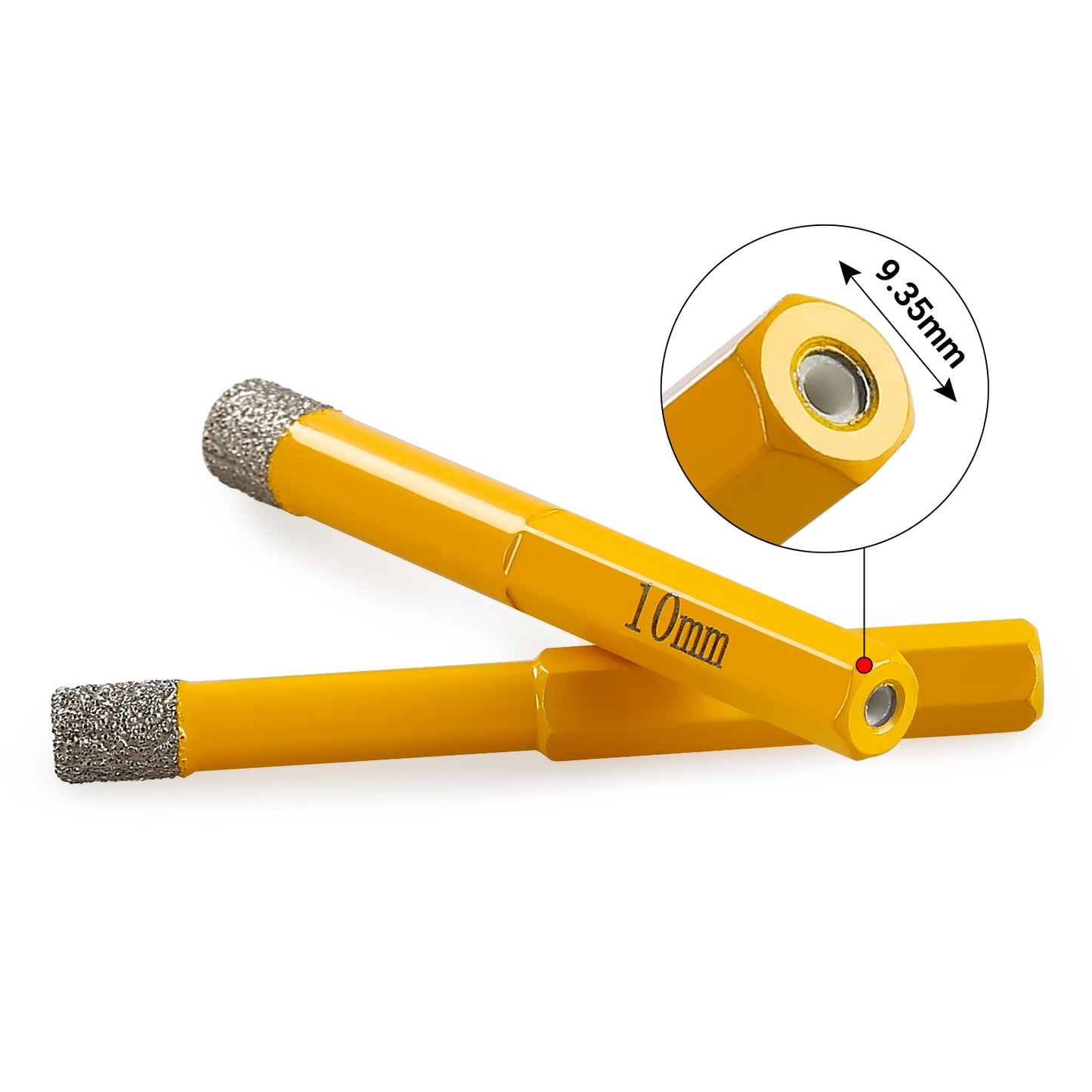 LOZLIN 5PCS 6-8-10mm Hexagonal Shank Brazed Dry Ceramic Tile Drill Bit Marble Granite Vitrified Tile Hole Opener Diamond Drill Bit