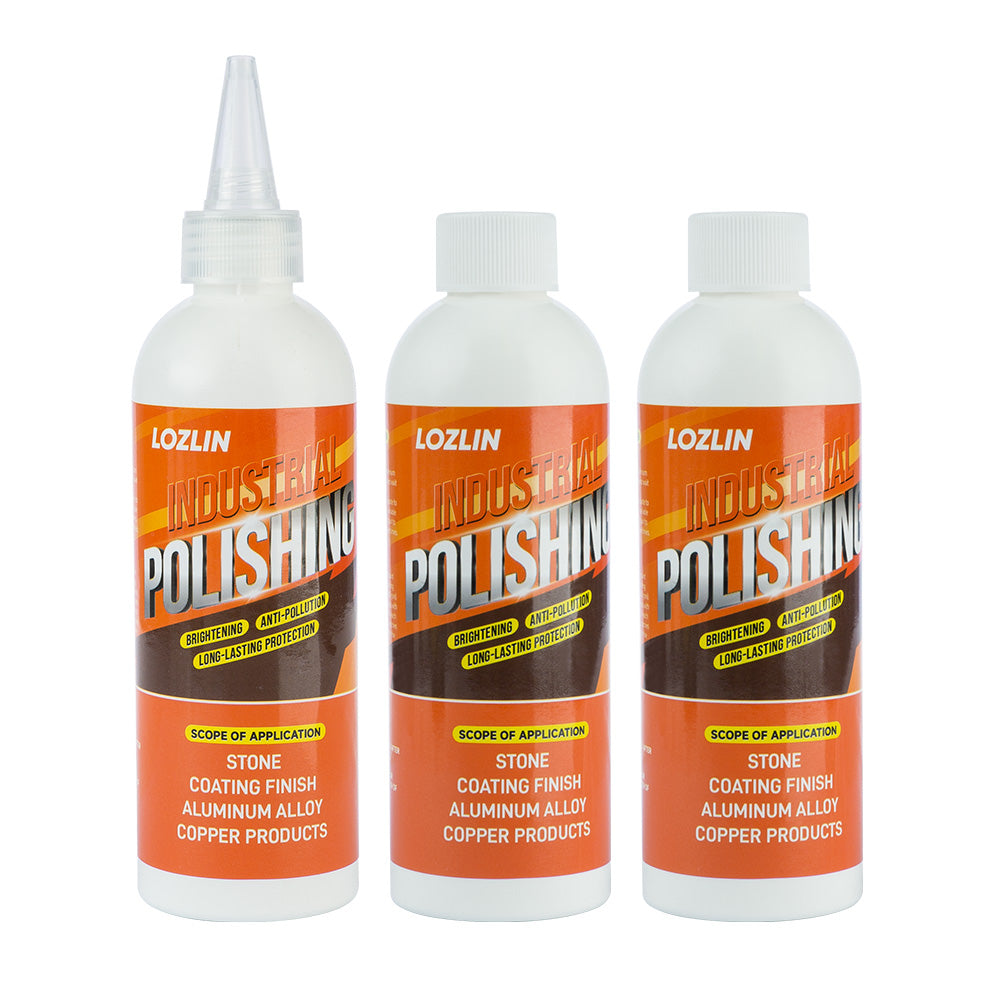 LOZLIN 3-in-1 Industrial Polishing Compound - Professional Metal & Stone Polisher, Cleaner, and Conditioner - Multi-Surface Scratch Remover & Shine Restorer for Aluminum, Copper, Car Paint, and Furniture