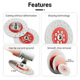 4"/4.5"/5" /7"/9"(100-230mm) Double-Sided Diamond Grinding Discs - Cutting & Chamfering for Marble, Quartz, Granite & Tile - 5/8"-11 Thread Angle Grinder Blades