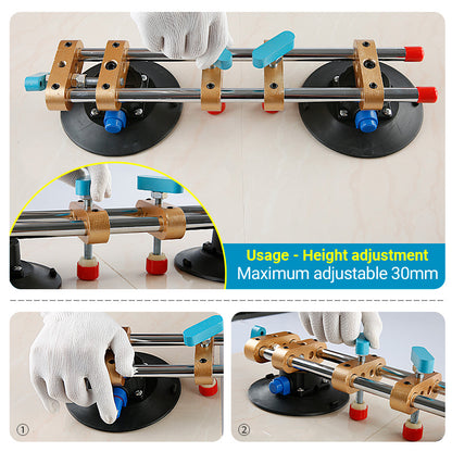 2PCS 6Inch Stone Seam Leveling Suction Cup Tool - Vacuum Suction Clamp for Quartz Slab, Granite, Marble Countertop Installation with Gap Alignment Tool