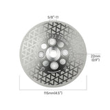 4/4.5" (100/115MM ) Double-Sided Diamond Cutting Disc - 5/8-11 M14 M10 Thread for Angle Grinder - Electroplated for Tile Marble Granite Cutting & Grinding