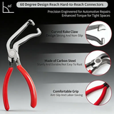 Heavy Duty Adjustable Hose Clamp Pliers Set, 5Pcs Angled Quick Release Hose Pinch Off Pliers Kit, Carbon Steel Long Reach Hose Clamp Removal Tool for Auto Repair & DIY Car Maintenance