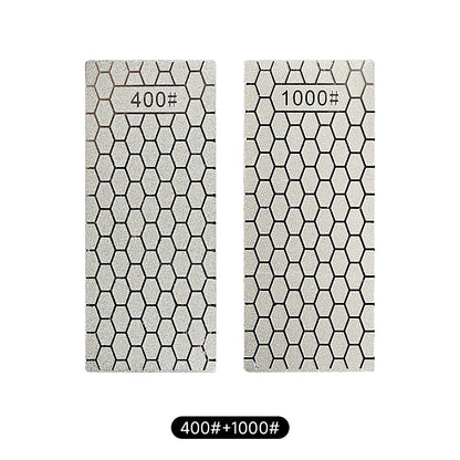 Diamond Stone Set - Coarse/Med/Fine 400-600-1000 Grit for Sharpening Knives & Tools, Diamond Lapping Plate Kit