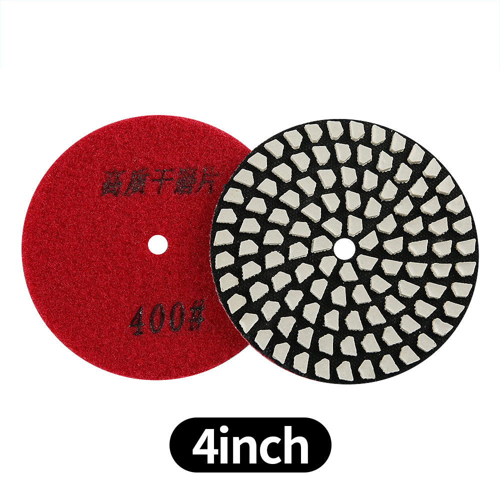 8PCS/Set 4 Zoll Trocken-Diamantpads - 50#-3000# Körnung Marmor/Quarzstein Winkelschleifer Polierscheibe