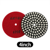 8PCS/Set 4 Zoll Trocken-Diamantpads - 50#-3000# Körnung Marmor/Quarzstein Winkelschleifer Polierscheibe