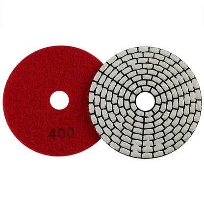 8PCS/set 4Inch Dry Diamond Polishing Pads Set - 50#-3000# Grit for Granite/Marble Stone, Discs for Angle Grinders