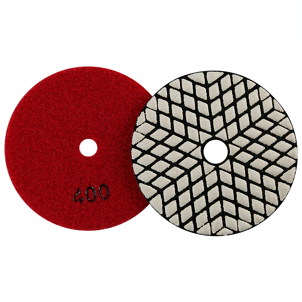 8er-Pack 4 Zoll Trocken-Diamant-Polierpads-Set - Körnung 50#-3000# für Granit/Marmor/Stein, Schleifscheiben