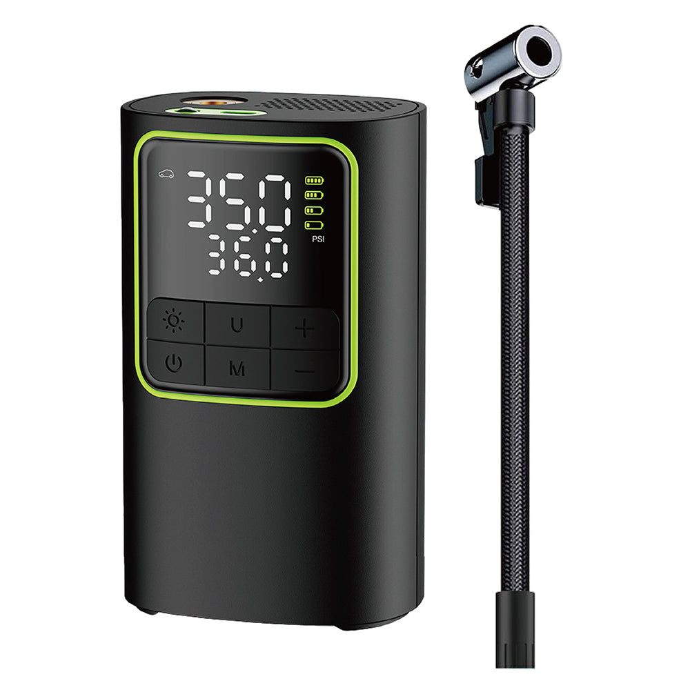 Portable Rapid-Inflation Tire Inflator Rechargeable air pump with digital display, suitable for quickly inflating car, motorcycle, and bicycle tires
