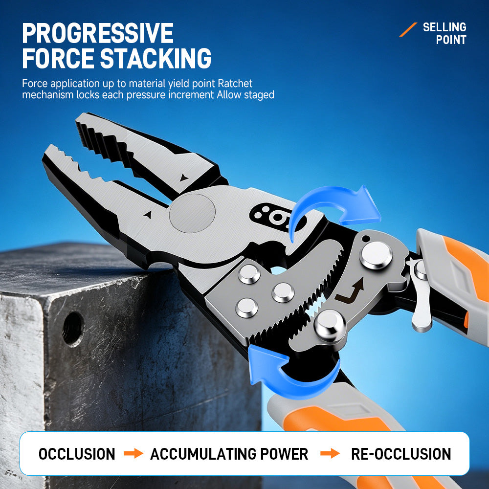 Heavy-Duty Ratchet Locking Pliers, Adjustable Multipurpose Hand Tool for Clamping, Gripping, Fastening & Maintenance