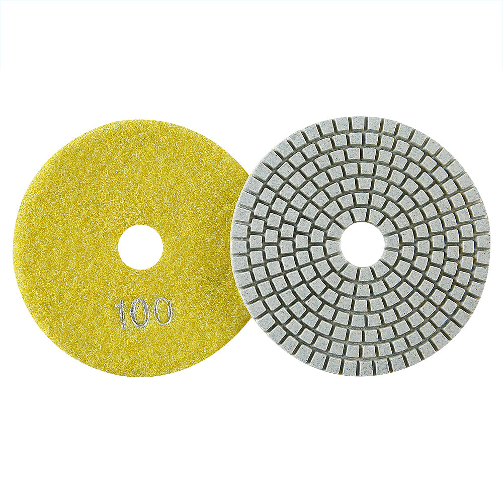 11PCS/set 4" Wet Diamond Polishing Pads Set - #50-#3000 Grit for Granite, Concrete, Marble & Stone, Grinder Backing Pad Kit for Pilish Wet Grinding