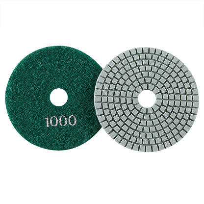 11PCS/set 4" Wet Diamond Polishing Pads Set - #50-#3000 Grit for Granite, Concrete, Marble & Stone, Grinder Backing Pad Kit for Pilish Wet Grinding