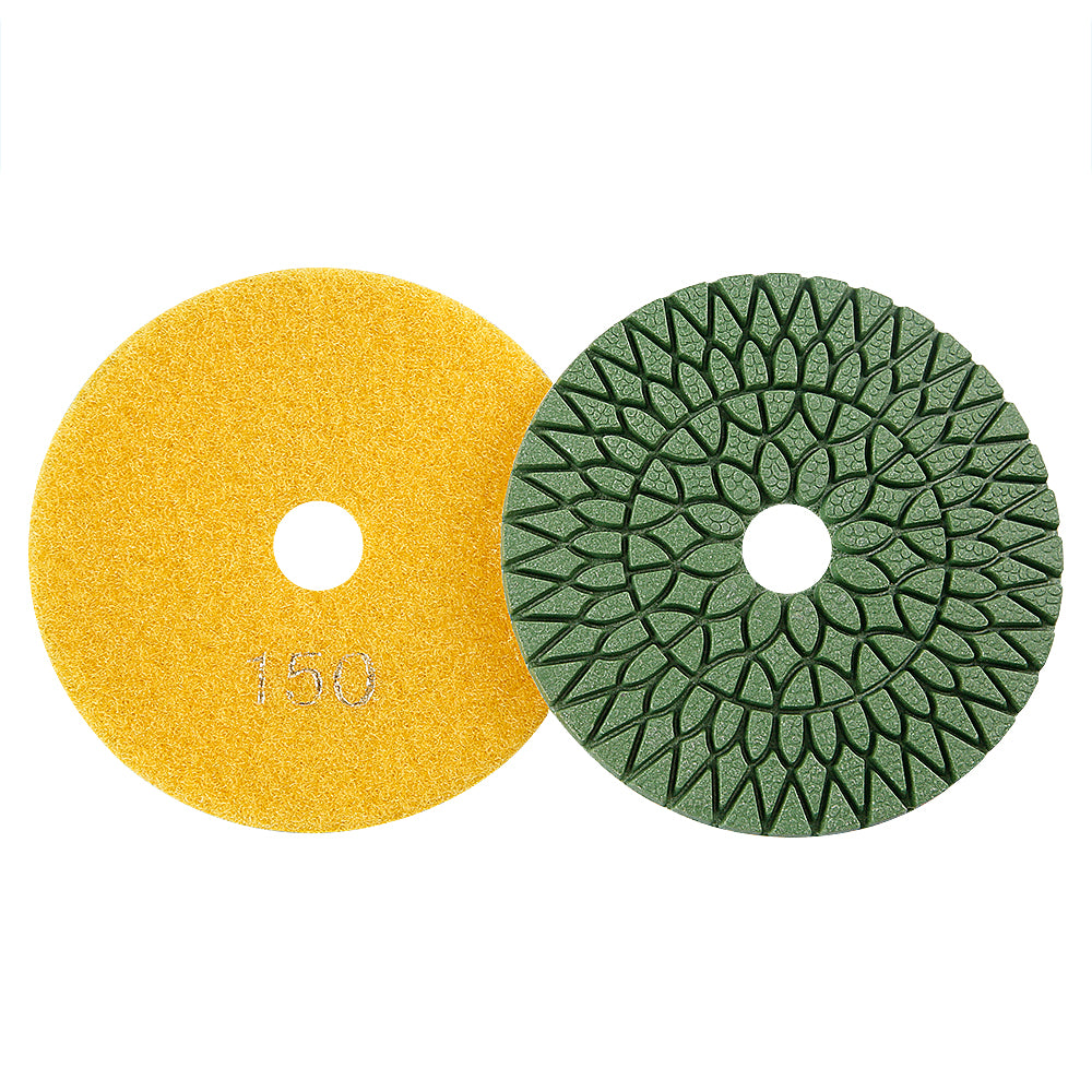 8-TEILIGES Set 4-Zoll Diamant Polierpads – Körnung #50-#3000 Nass/Trocken für Granit, Marmor, Beton & Stein, Polieren mit Nassschleifer