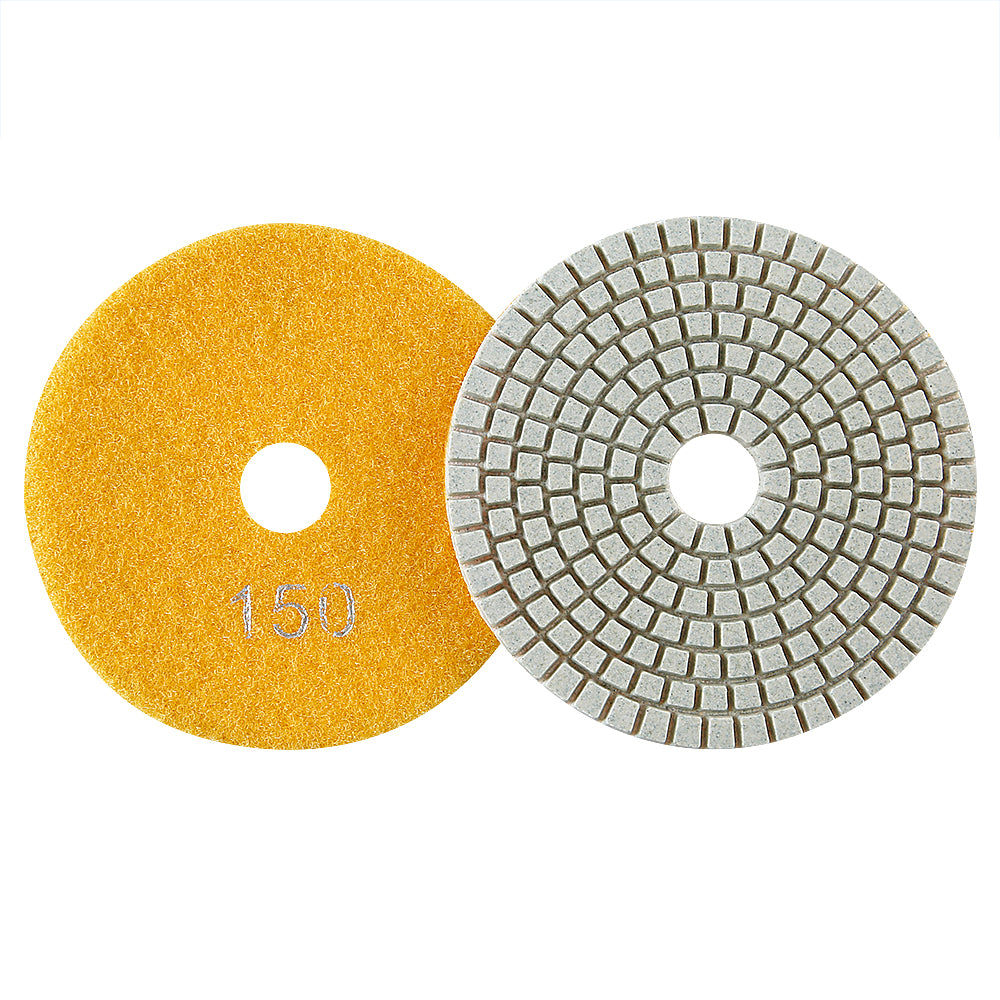 11PCS/set 4" Wet Diamond Polishing Pads Set - #50-#3000 Grit for Granite, Concrete, Marble & Stone, Grinder Backing Pad Kit for Pilish Wet Grinding