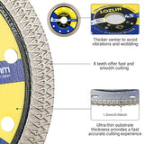 LOZLIN 4,5 Zoll (115 mm) Mesh-Turbo-Diamant-Trennscheibe – Trocken-/Nassschleif- und Trennrad für Fliesen, Keramik, Marmor – Winkelschleifer und Rotationswerkzeug für Mauerwerk/Heimwerken